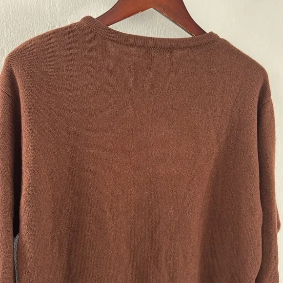 Saks Fifth Avenue Cashmere Sweater Womens Medium Brown Knit Neutral Long Sleeve - Picture 8 of 10